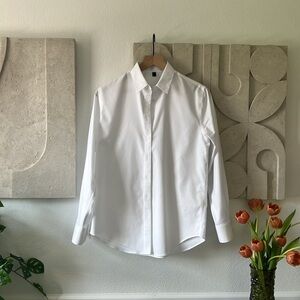 Quince Relaxed Luxe Supima Poplin Shirt (w/ Wrinkleguard) NWOT White Small